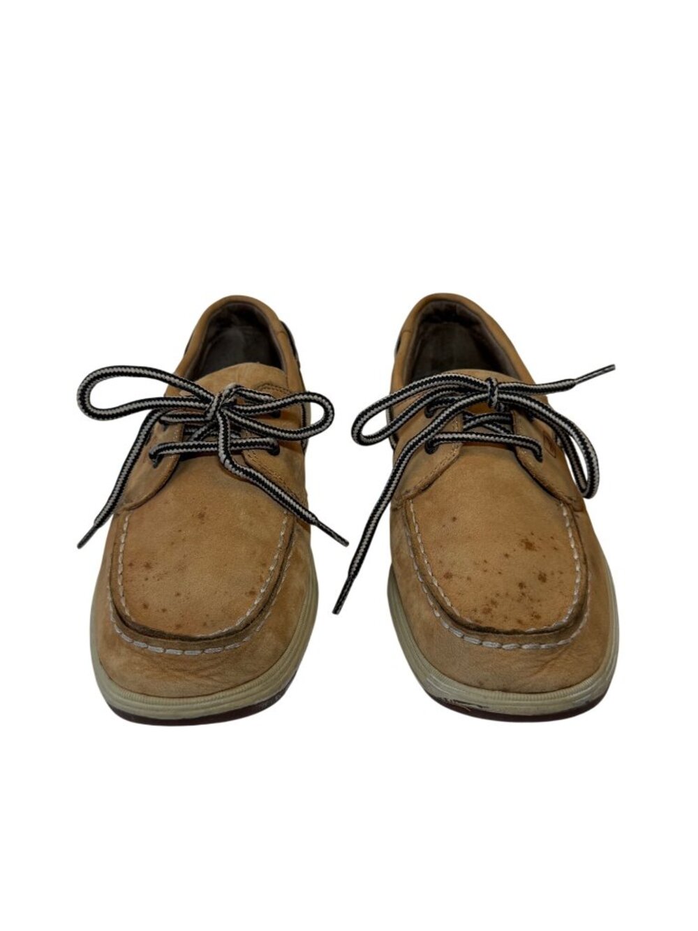 Sperry Top-Sider Boy's Tan Suede Boat Shoes Leather Laces Casual Loafers 4M